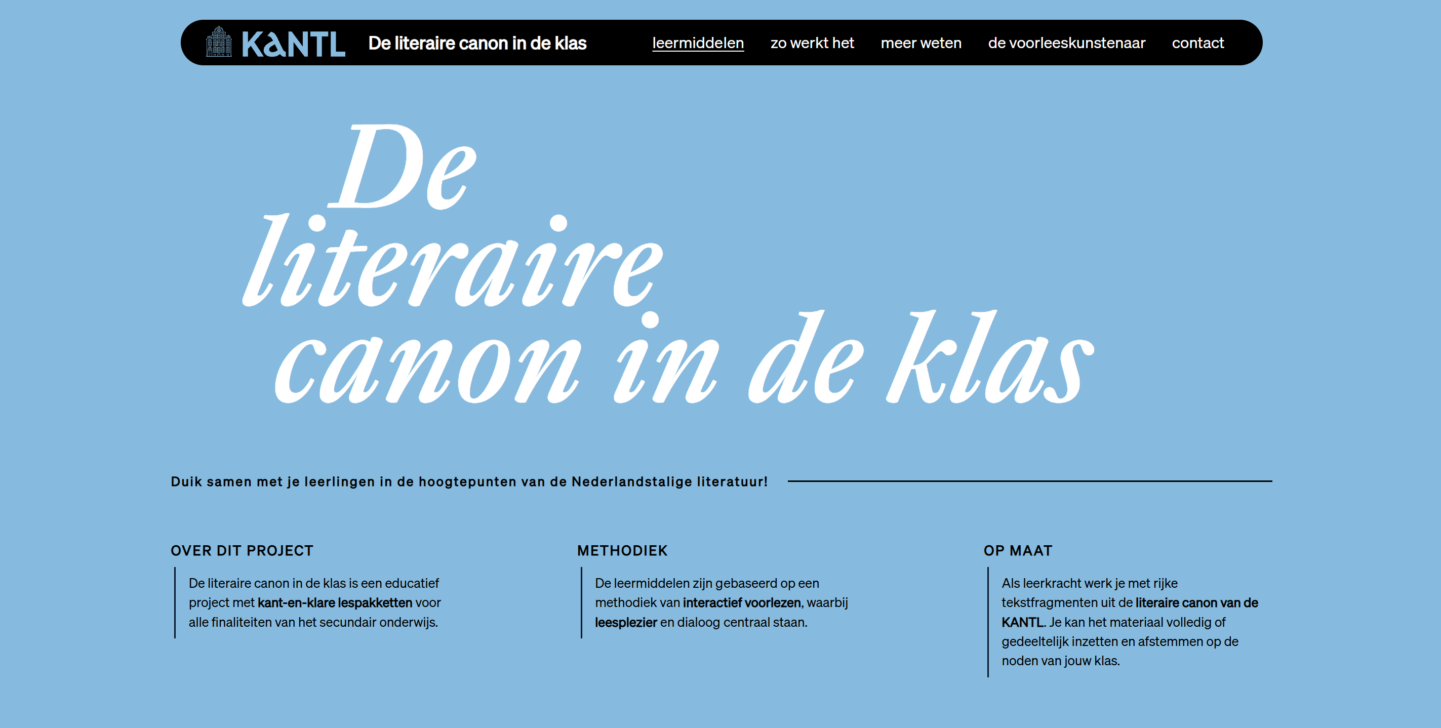 Literairecanon in de klas website
